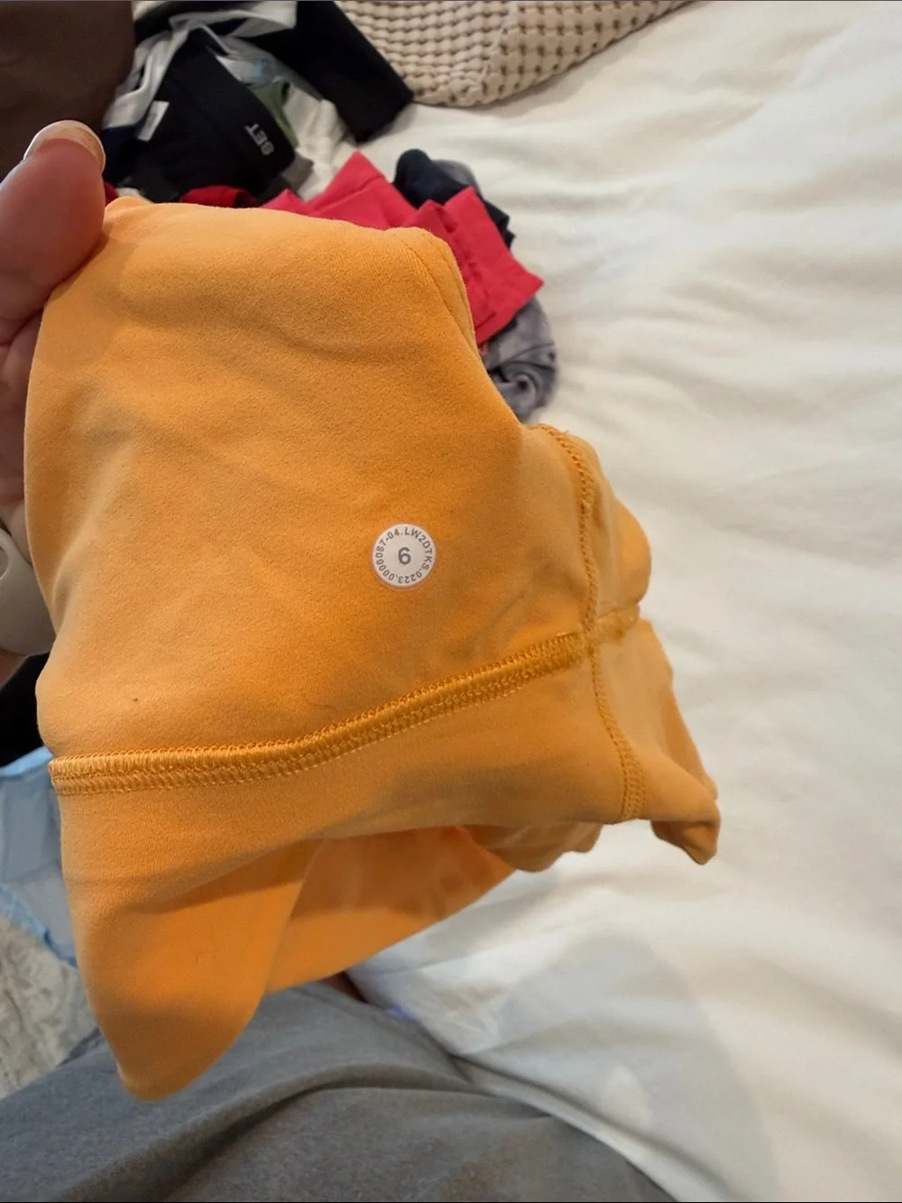 Lululemon one shoulder sports bra size 6 orange